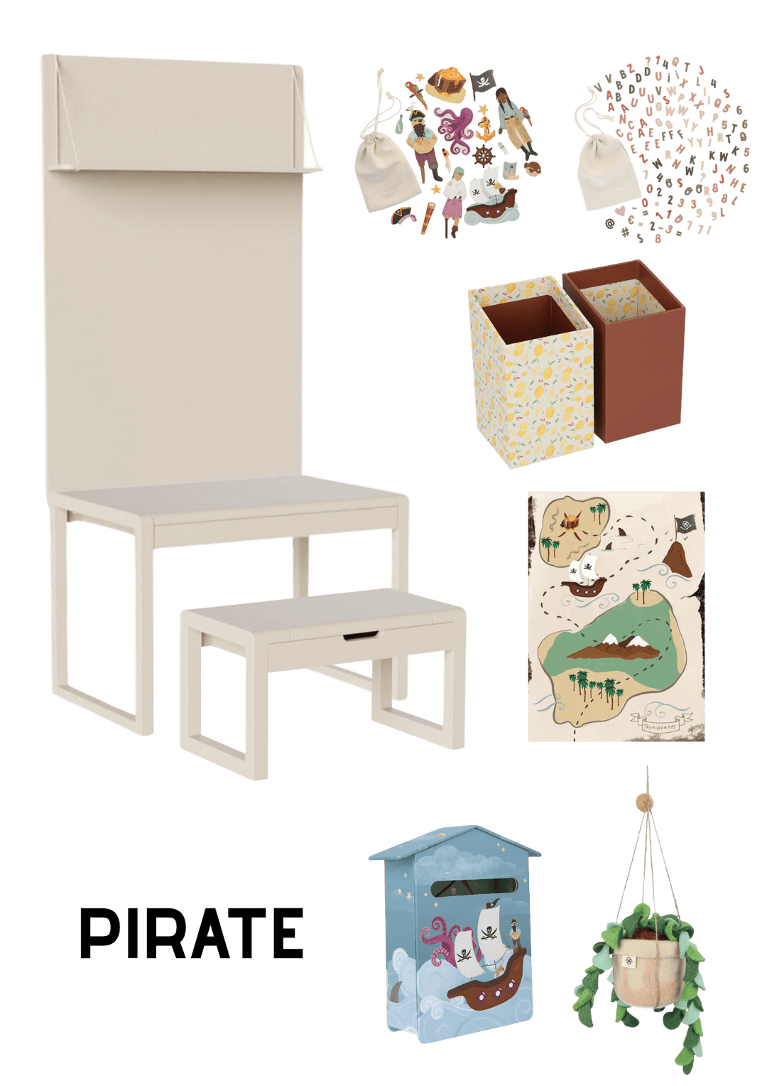 Forfait 3 - Alfie Almond -Pirate- Clover Living - CloverLiving.Com