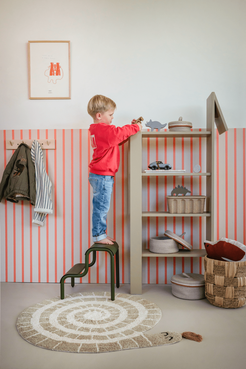 Vloerkleed Kinderkamer Rond Matti - Slang - Tapis Petit - CloverLiving.com