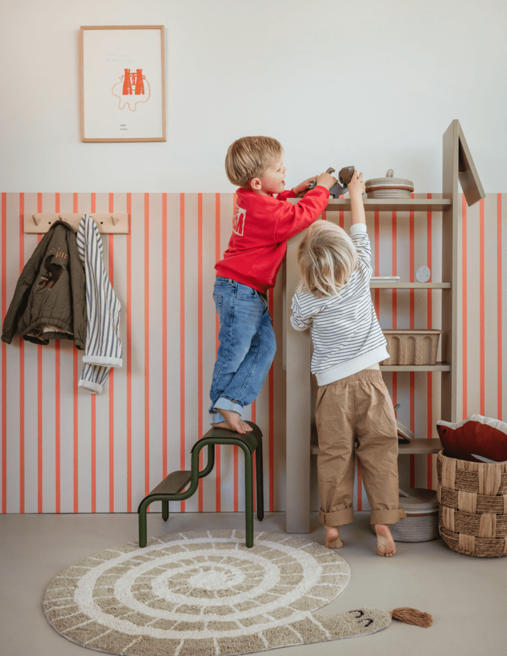 Vloerkleed Kinderkamer Rond Matti - Slang - Tapis Petit - CloverLiving.com
