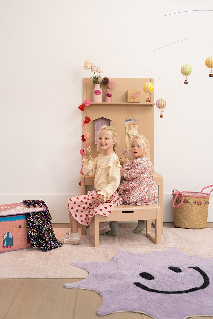 Vloerkleed Kinderkamer Sunny - Paars - Ø120 cm - Tapis Petit - CloverLiving.com