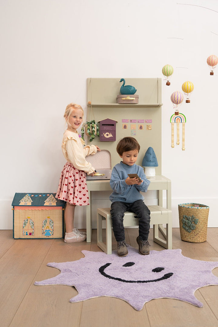 Vloerkleed Kinderkamer Sunny - Paars - Ø120 cm - Tapis Petit - CloverLiving.com