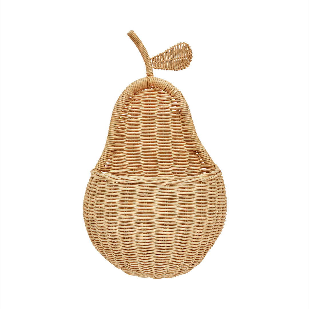 Wandkorb Birne - Rattan