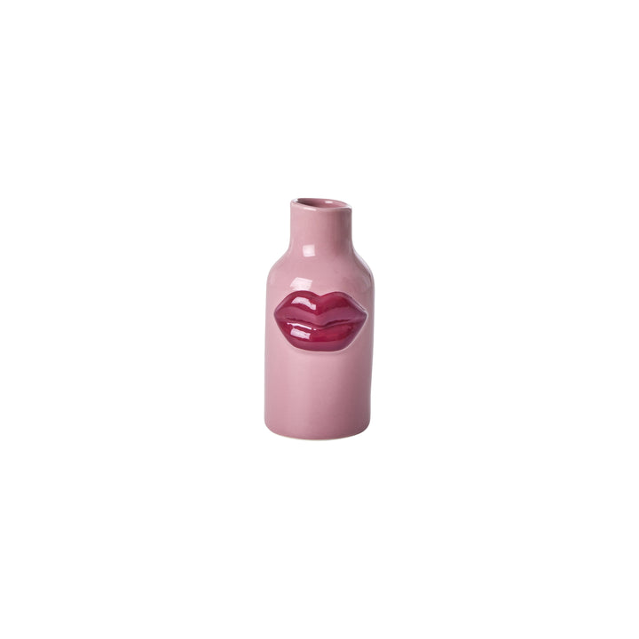 Vase Keramik mit Lippen - Rosa - XS