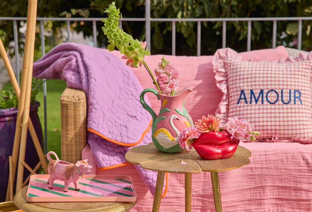 Kissen Amour – Lila – 40 x 40 cm - Rice - CloverLiving.COM