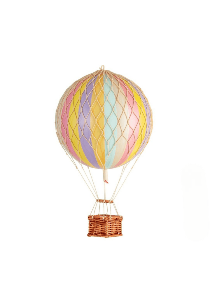 Heißluftballon Deko Reisen Leichter Regenbogen Pastell - Ø18 cm - Authentic Models - CloverLiving.COM
