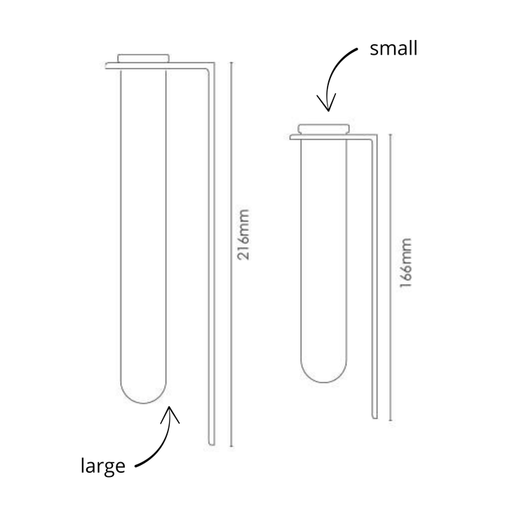 Magnetische Blumenvase Glas - weiß - groß