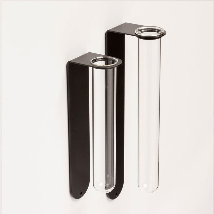 Magnetische Blumenvase Glas - schwarz - groß