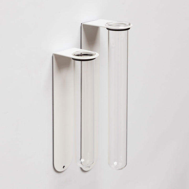 Magnetische Blumenvase Glas - weiß - klein