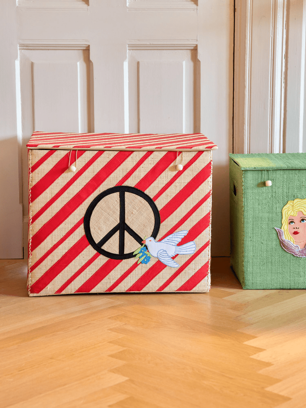 Aufbewahrungskorb Peace - Rot - Groß - Rice - CloverLiving.COM