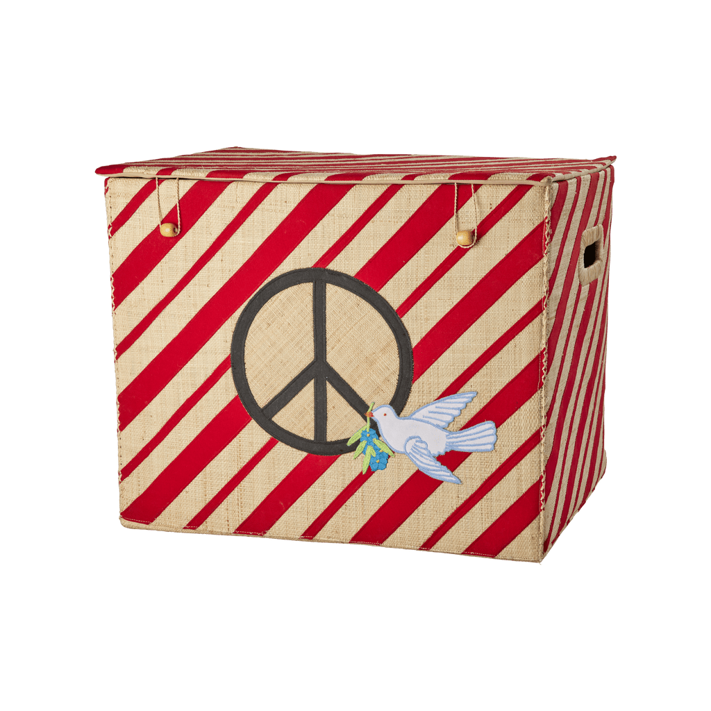 Aufbewahrungskorb Peace - Rot - Groß - Rice - CloverLiving.COM