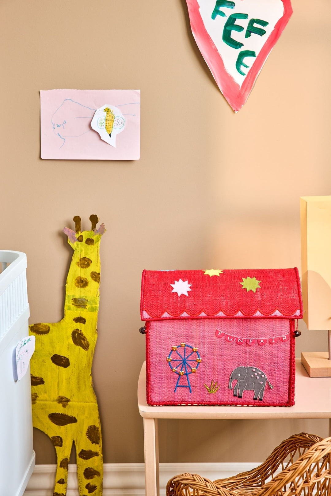 Aufbewahrungskorb – Thema Jahrmarkt – Pink – Klein – Rice - CloverLiving.com