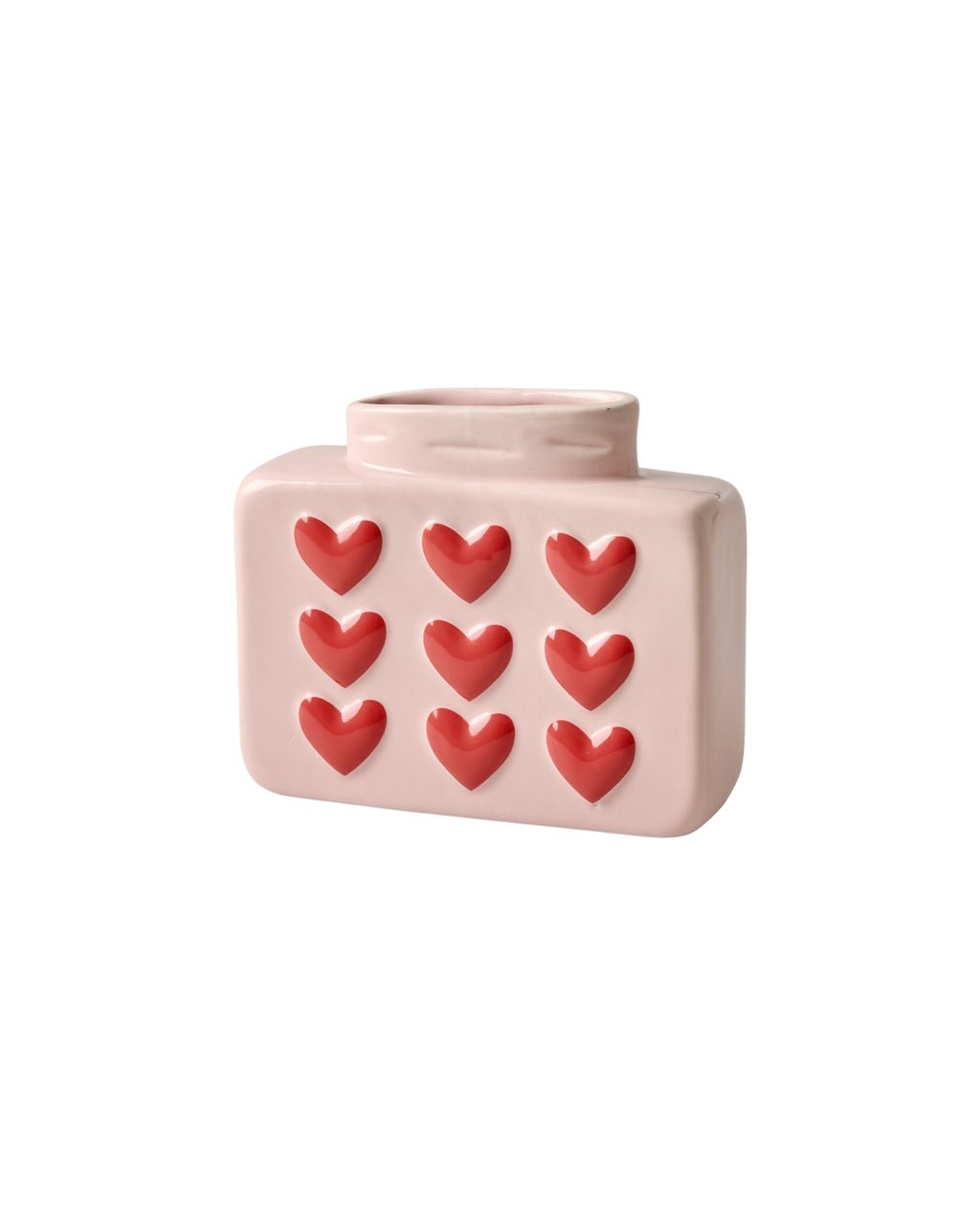 Vase Herzen - Keramik - Zartrosa - Rice - CloverLiving.COM