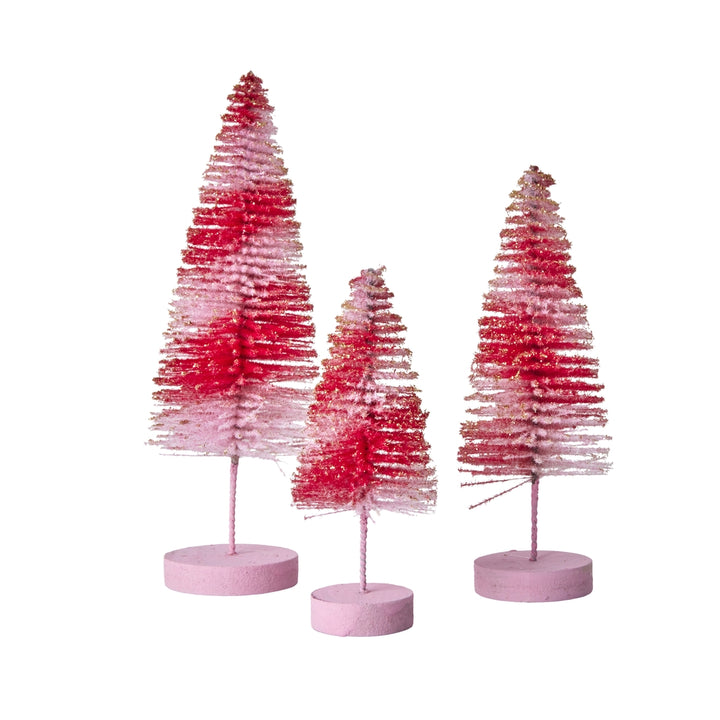 Decoration Christmas Tree - Pink - Set of 3