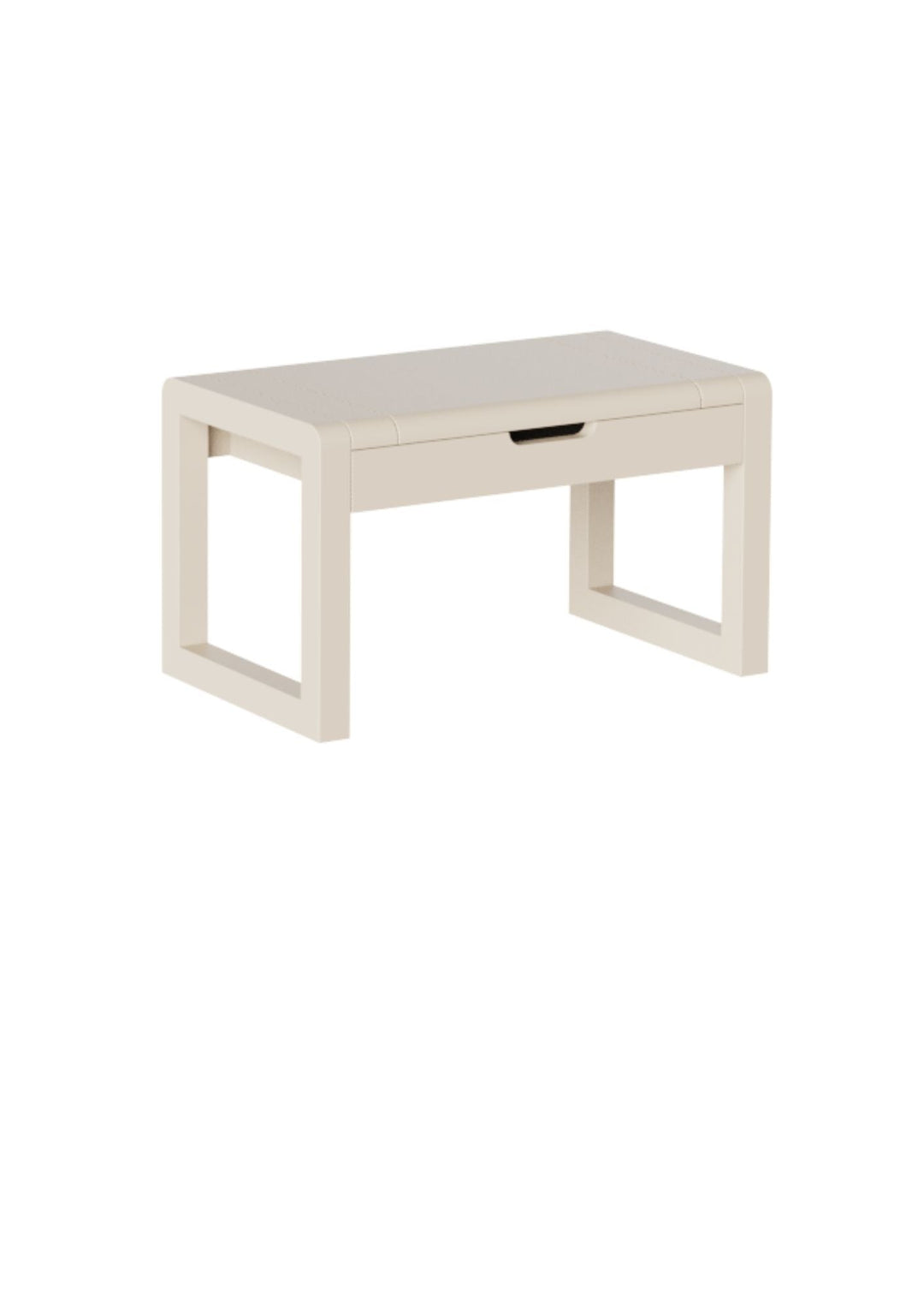 White Wooden Stool with Storage Alfie Almond  in Children's Room