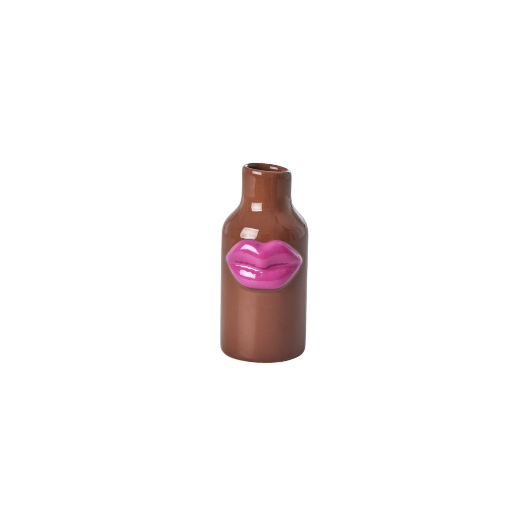 Vase Ceramic with Lips - Brown - XS