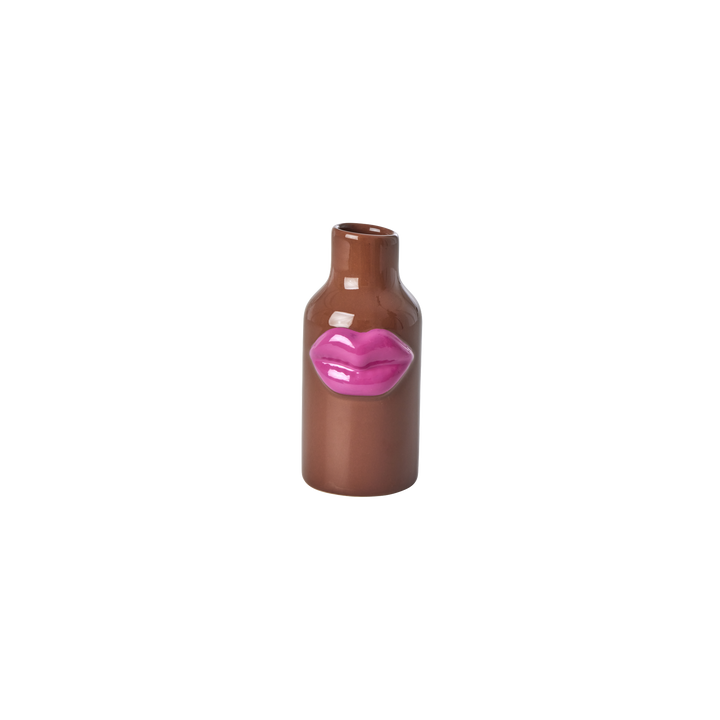 Vase Ceramic with Lips - Brown - XS