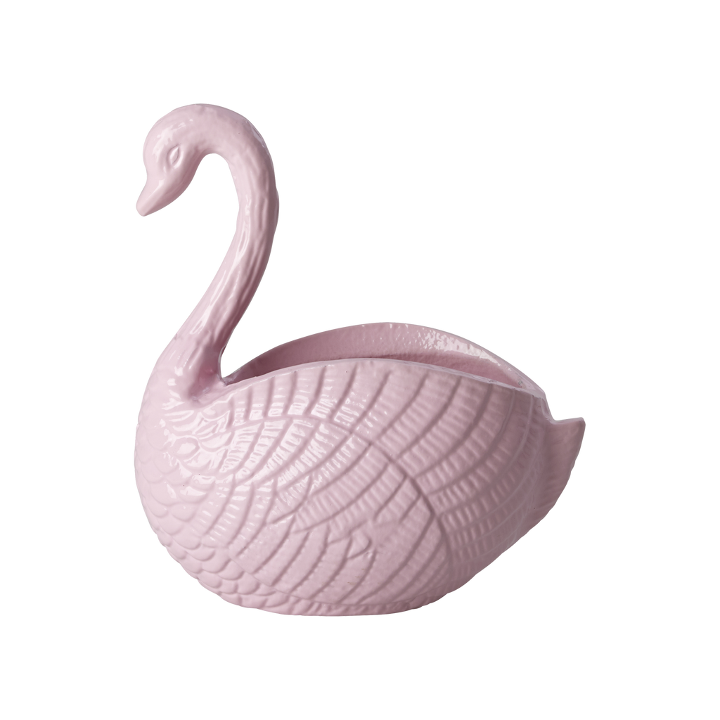 Flower Pot Swan - Pink - Large