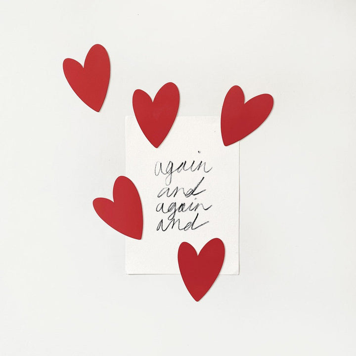 Heart magnets - red - 5 pieces - Groovy Magnets - CloverLiving.com