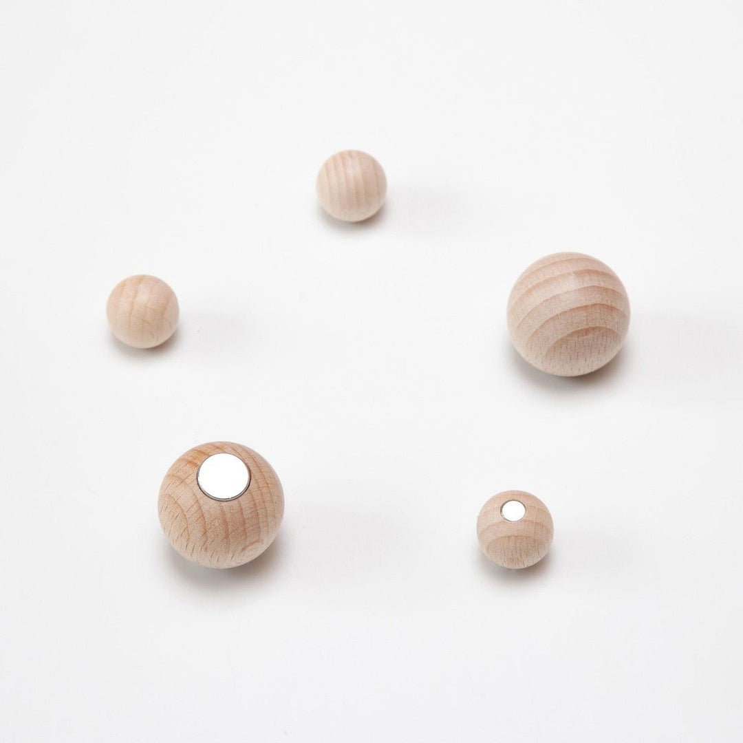 Wooden magnetic spheres – 5 pieces - Groovy Magnets - CloverLiving.com
