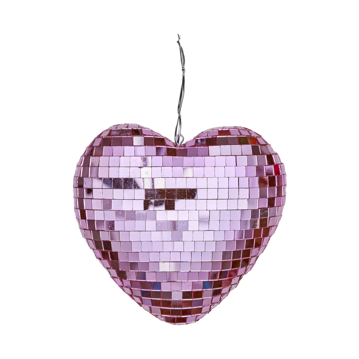 Christmas Ball Heart- Pink - Medium