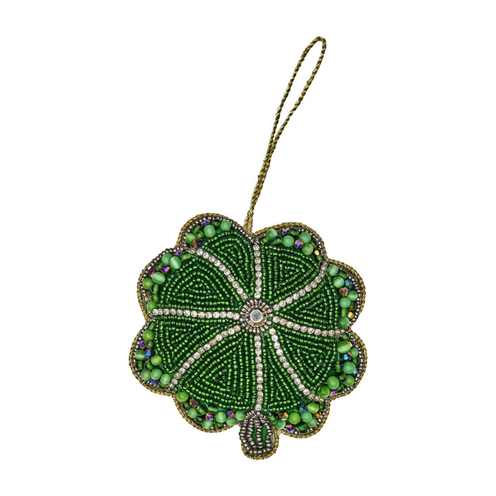 Clover Bead Christmas Decorations - Green