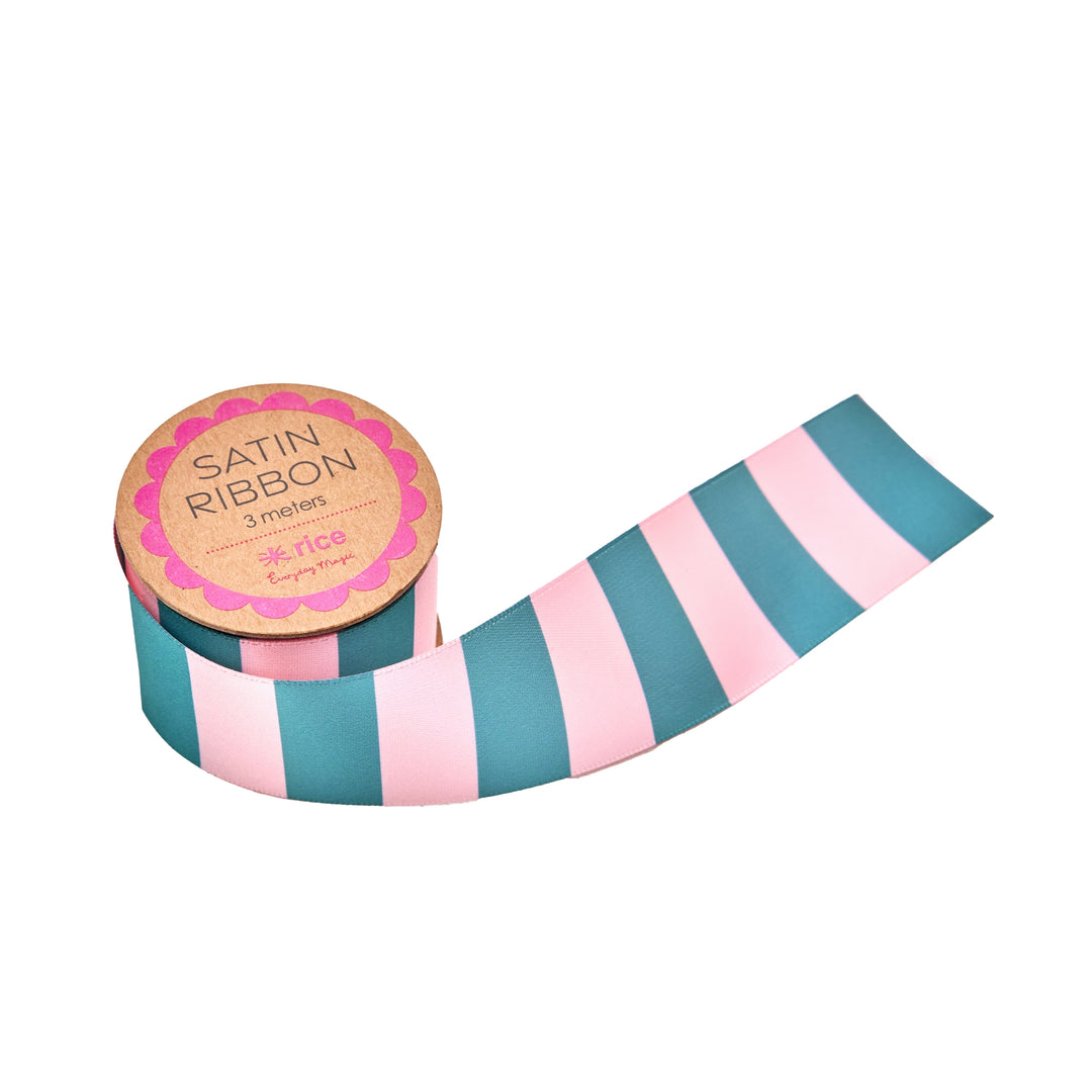 Ribbon Satin - Pink/Green