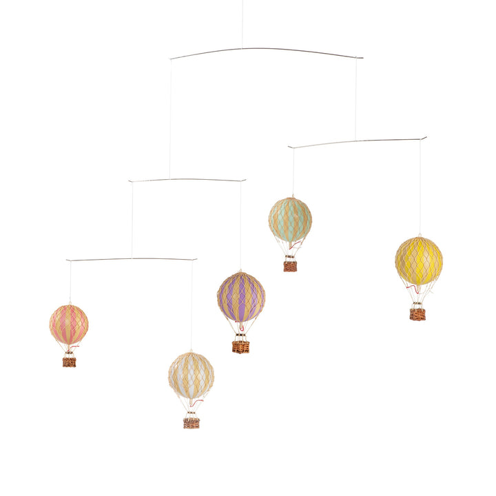 Hot Air Balloon Decoration Flying the Skies Mobile - Pastel - Authentic Models - CloverLiving.com