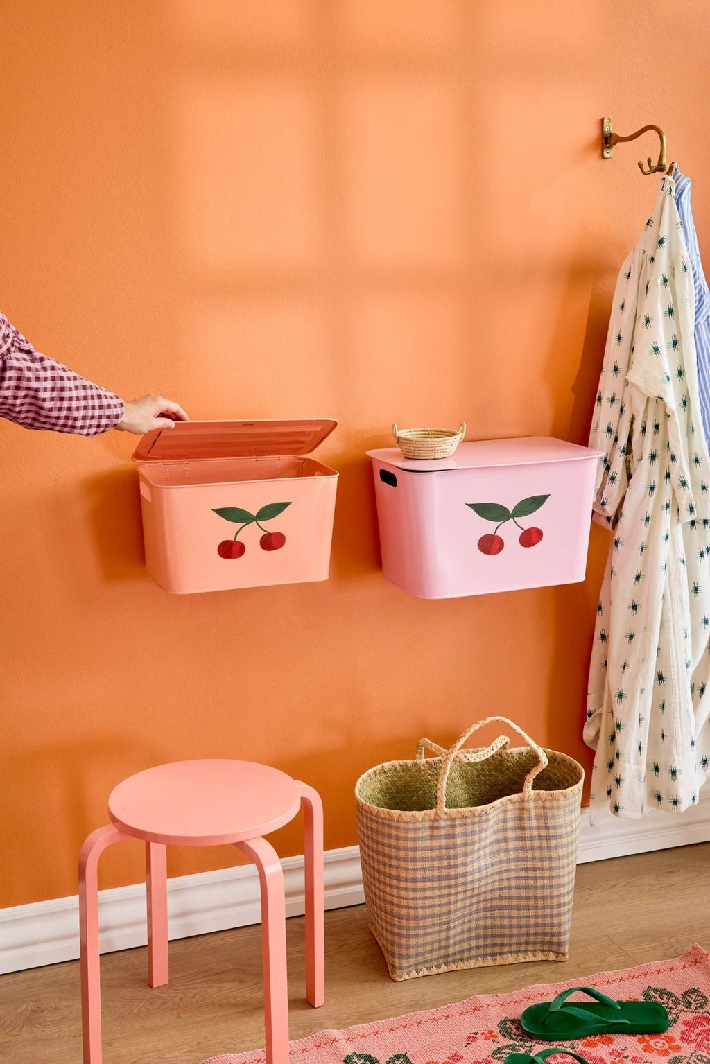 Metal Storage Boxes – Multicolor – Set of 2 - Rice - CloverLiving.com