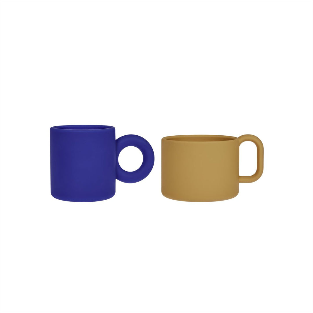 Nomu Children's Cup - Blue / Khaki - Silicone - Set of 2 - Oyoy - CloverLiving.com