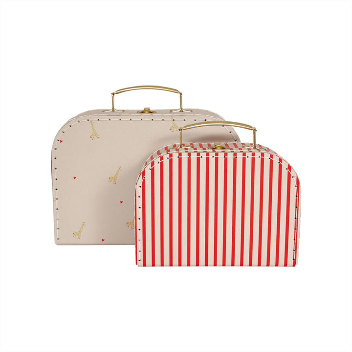 Storage Mini Suitcase - Giraffe & Stripe - Set of 2 - Oyoy - CloverLiving.com