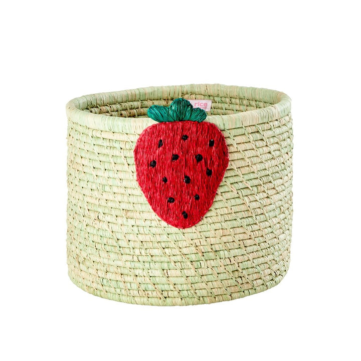 Storage Basket Strawberry - Raffia - Rice - CloverLiving.com