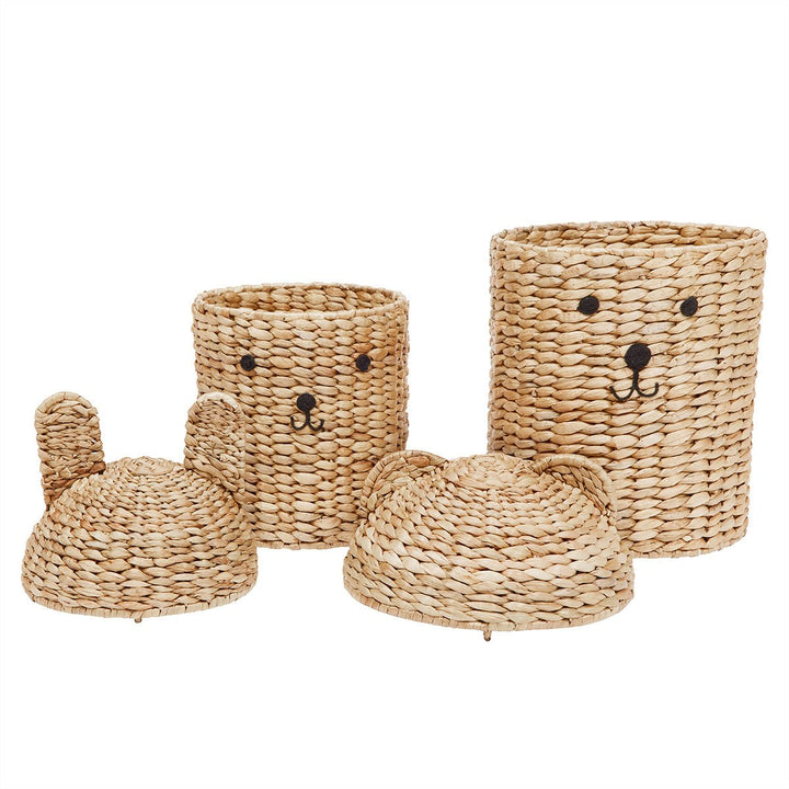 Storage Basket Bear and Rabbit - Set of 2 - Oyoy - CloverLiving.com