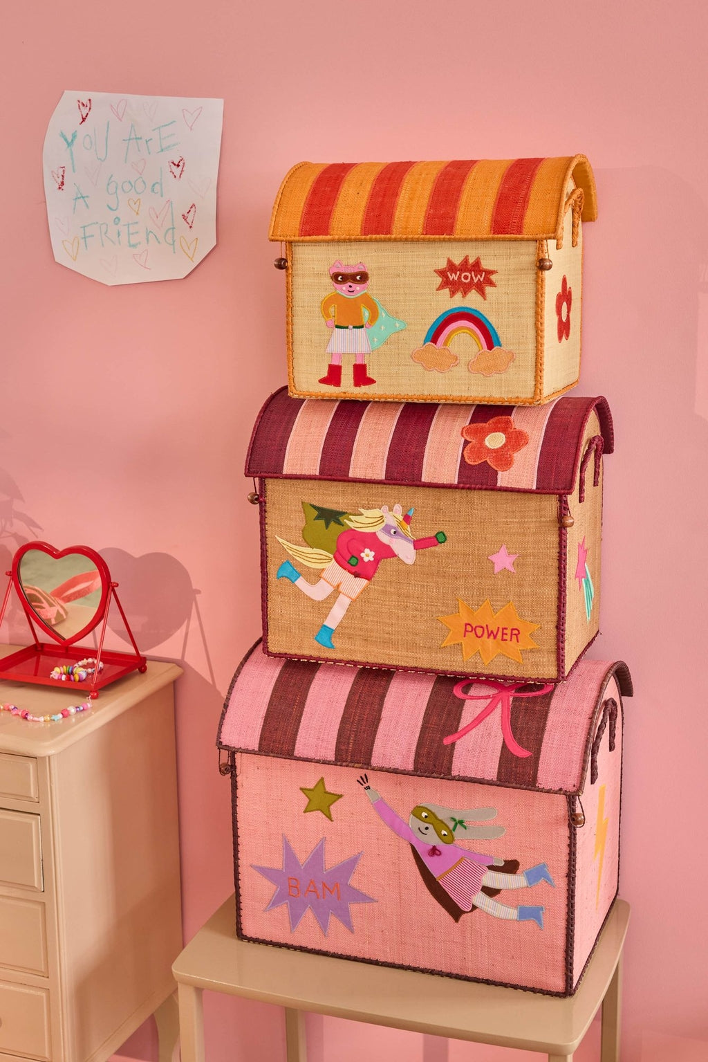 Storage Basket - Theme Hero - Pink - Large