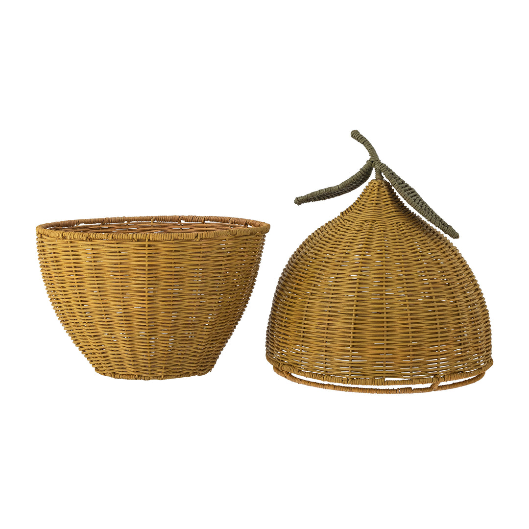 Storage basket Sage lemon - rattan