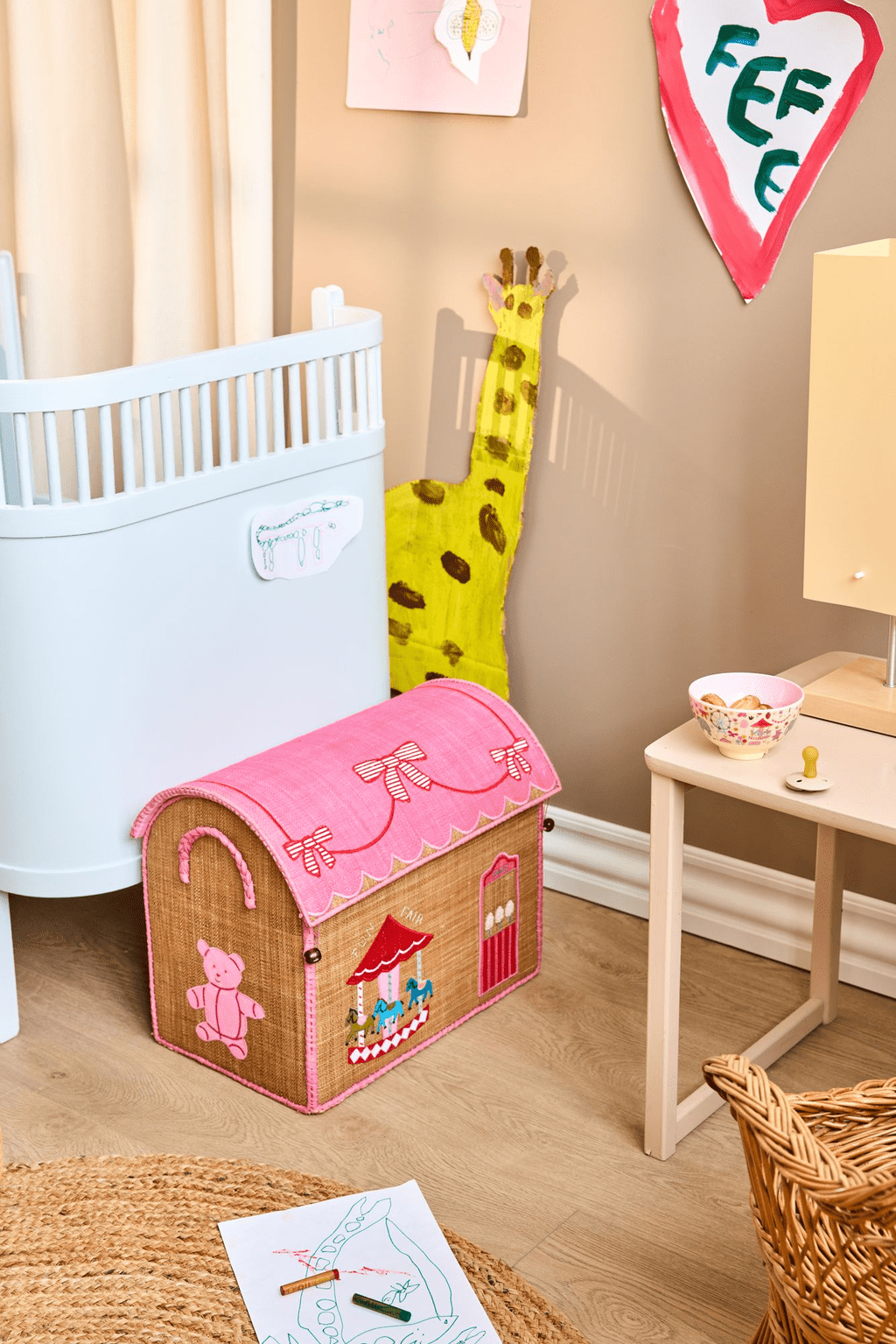 Storage Basket - Theme Fun Fair - Tea - Medium - Rice - CloverLiving.com