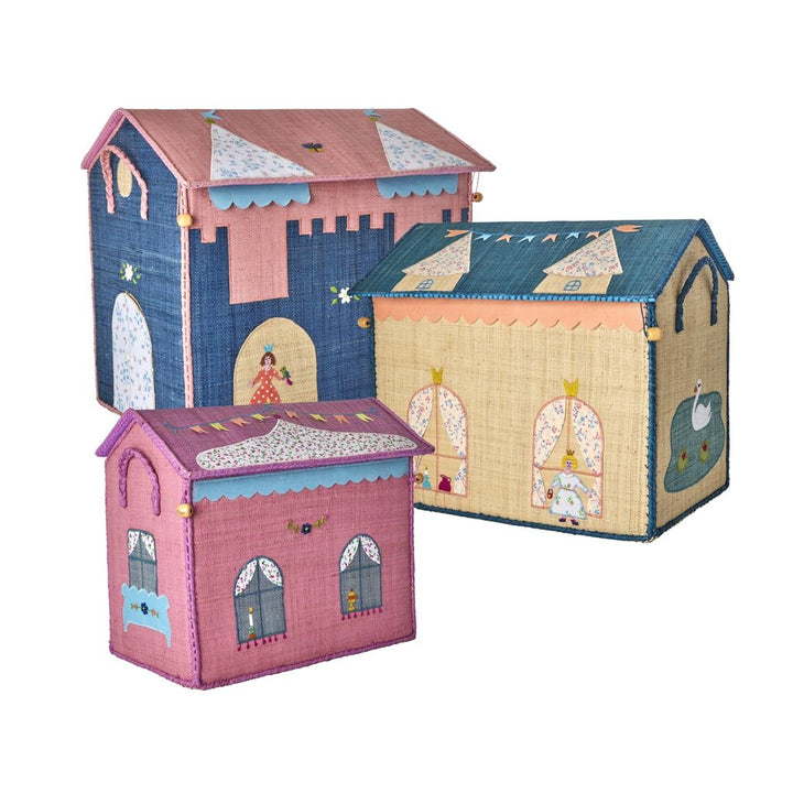 Storage Basket - Theme Castle - Blue - Large - Rice - CloverLiving.com