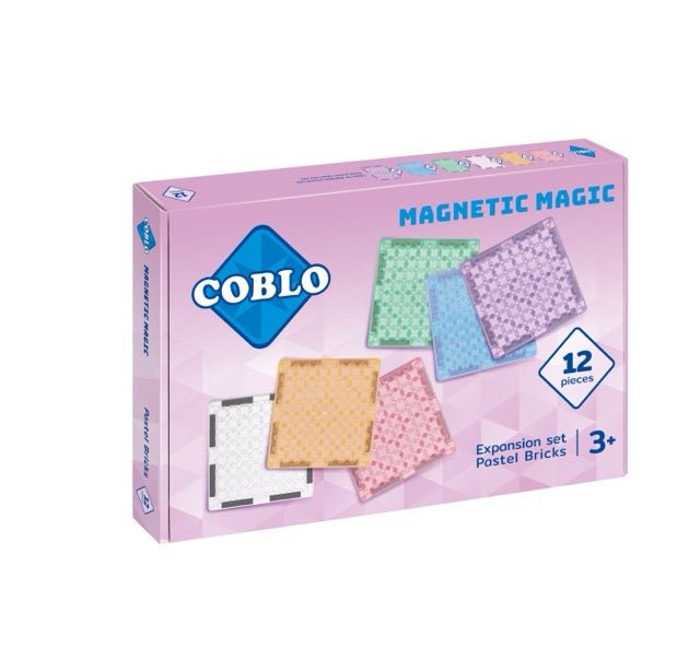 Pastel Brick Magnetic Building Blocks – 12 pieces - Coblo - CloverLiving.com