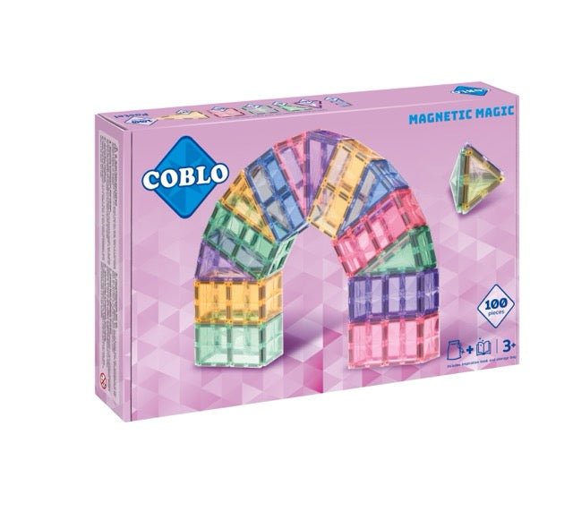 Pastel Magnetic Building Blocks – 100 pieces - Coblo - CloverLiving.com