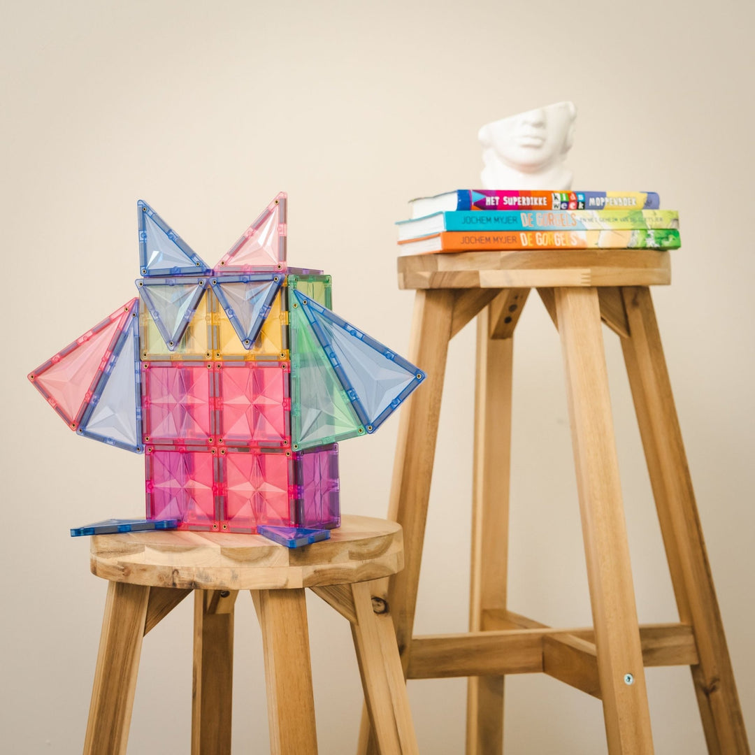 Pastel Magnetic Building Blocks – 100 pieces - Coblo - CloverLiving.com