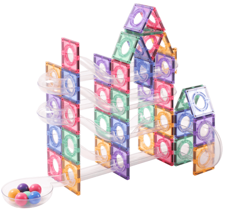 Pastel Magnetic Marble Run - 100 parts - Coblo - CloverLiving.com