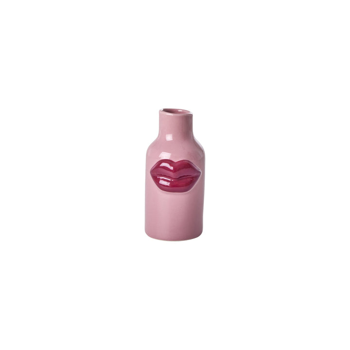 Ceramic vase with lips - Pink - XS - Rice - CloverLiving.com