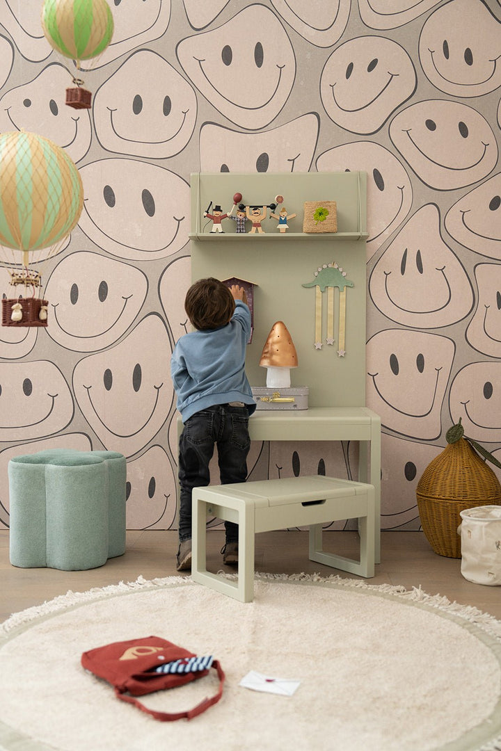 Children's Room Rug Elephant - Grey - Ø130 cm - Tapis Petit - CloverLiving.com