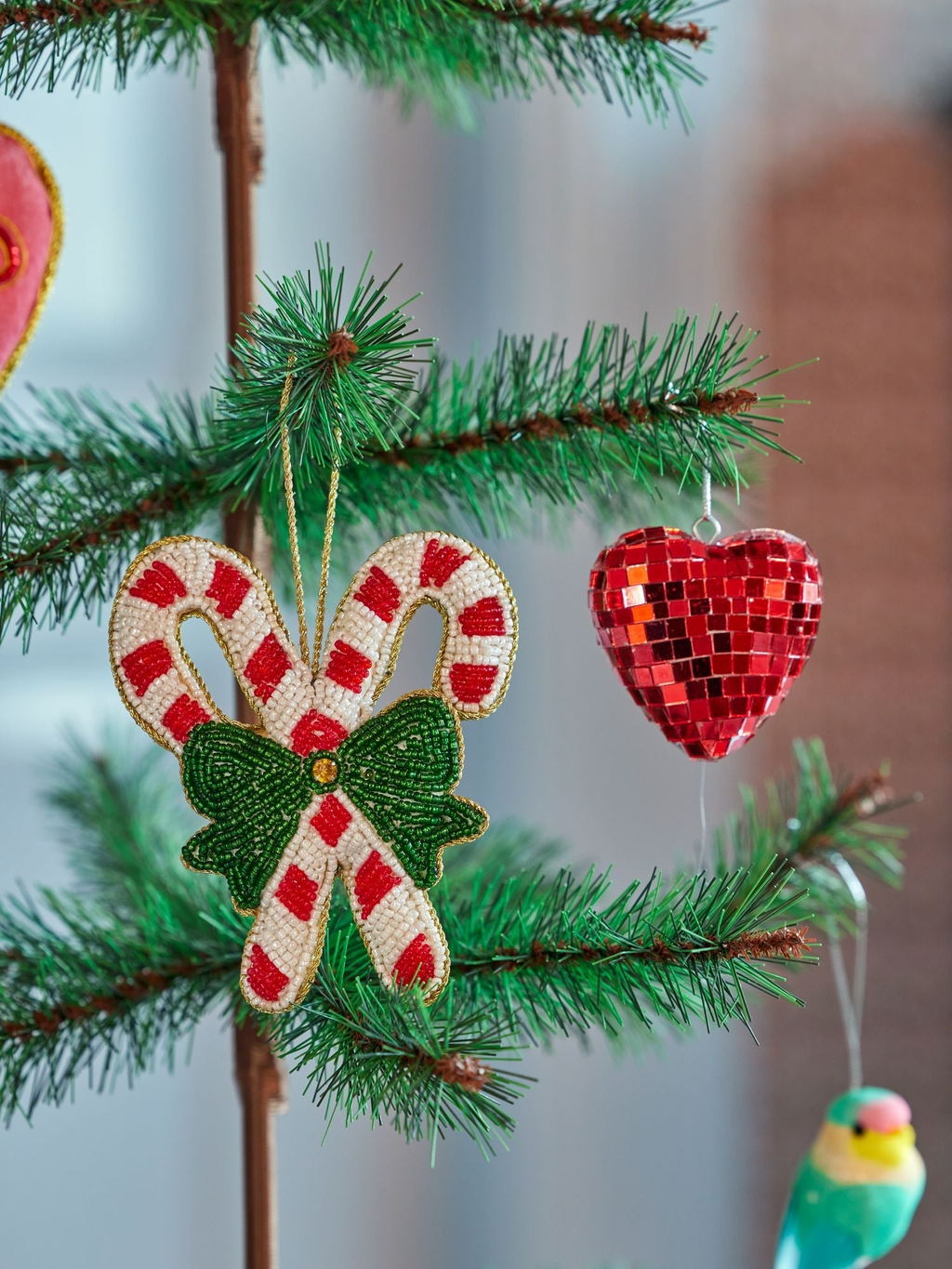 Candy Cane Bead Christmas Decorations