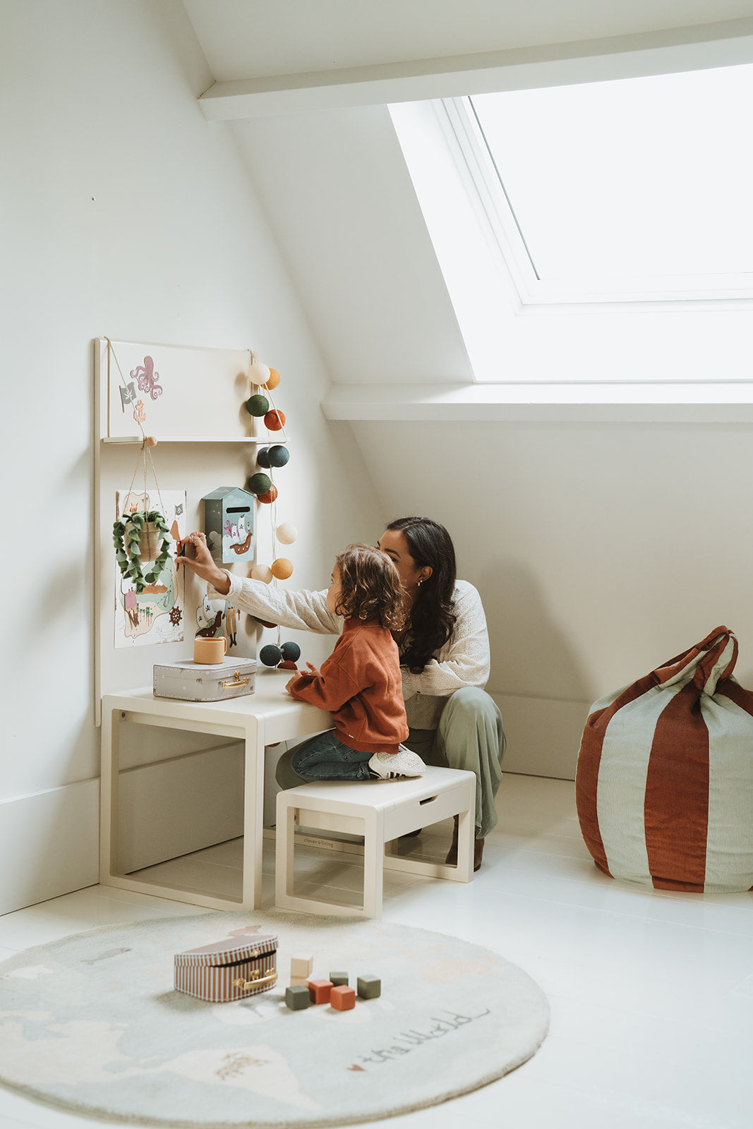 Mini valise de rangement - Elephant & Stripe - Lot de 2