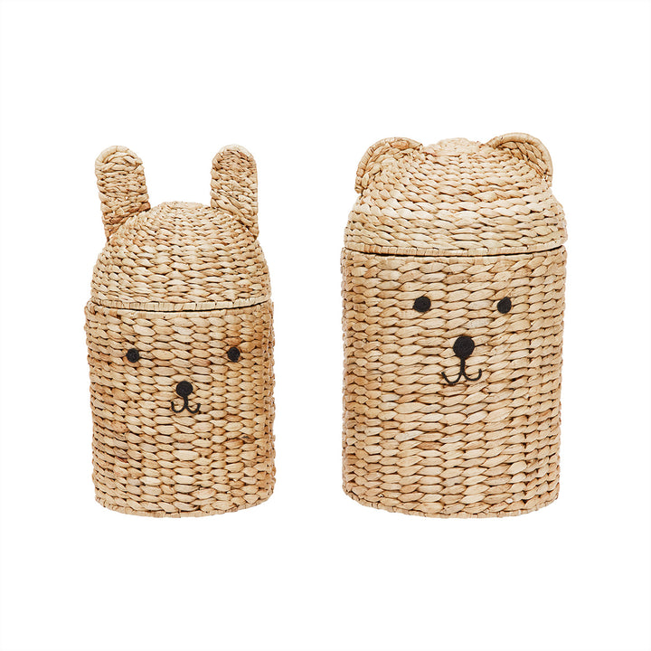 Panier de rangement Ours et Lapin - Lot de 2