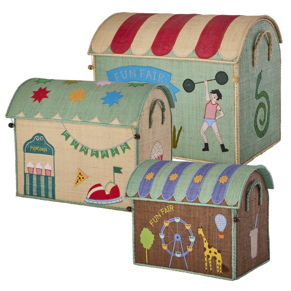 Panier de rangement - Thème Fête foraine - Menthe - Grand - Rice - CloverLiving.Com