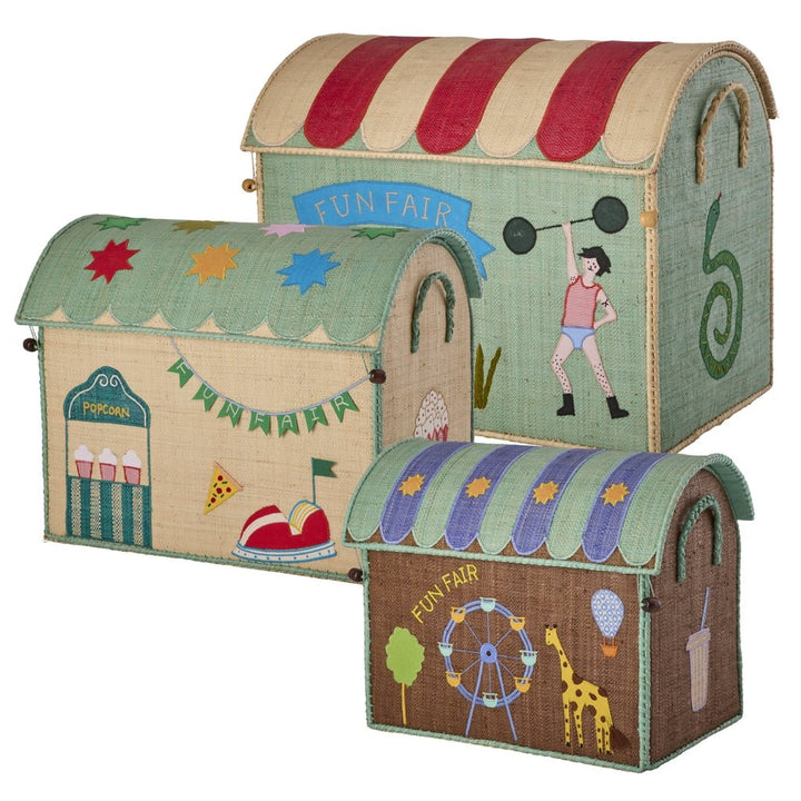 Panier de rangement - Thème Fête foraine - Menthe - Grand - Rice - CloverLiving.Com