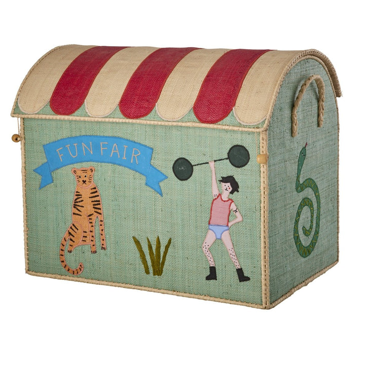 Panier de rangement - Thème Fête foraine - Menthe - Grand - Rice - CloverLiving.Com