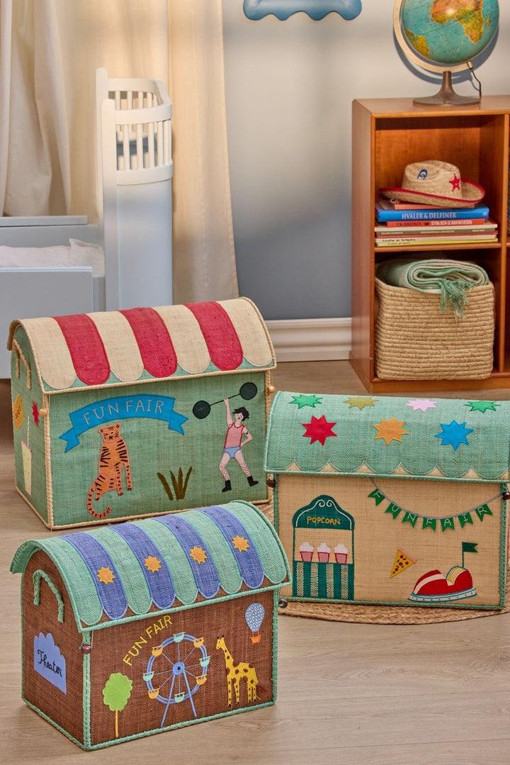 Panier de rangement - Thème Fête foraine - Naturel - Moyen - Rice - CloverLiving.Com
