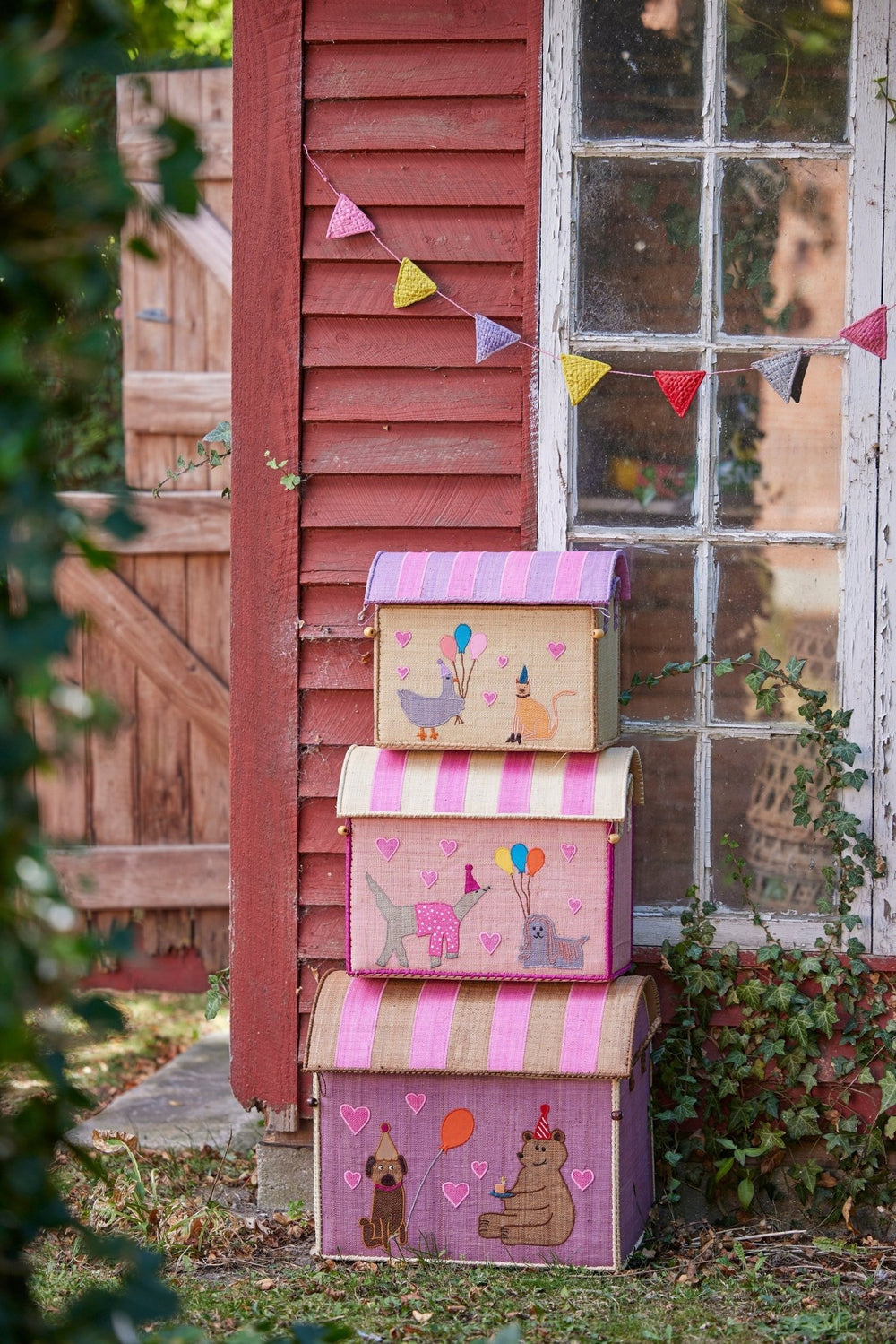 Panier de rangement - Thème Party Animal - Lilas - Grand - Rice - CloverLiving.Com